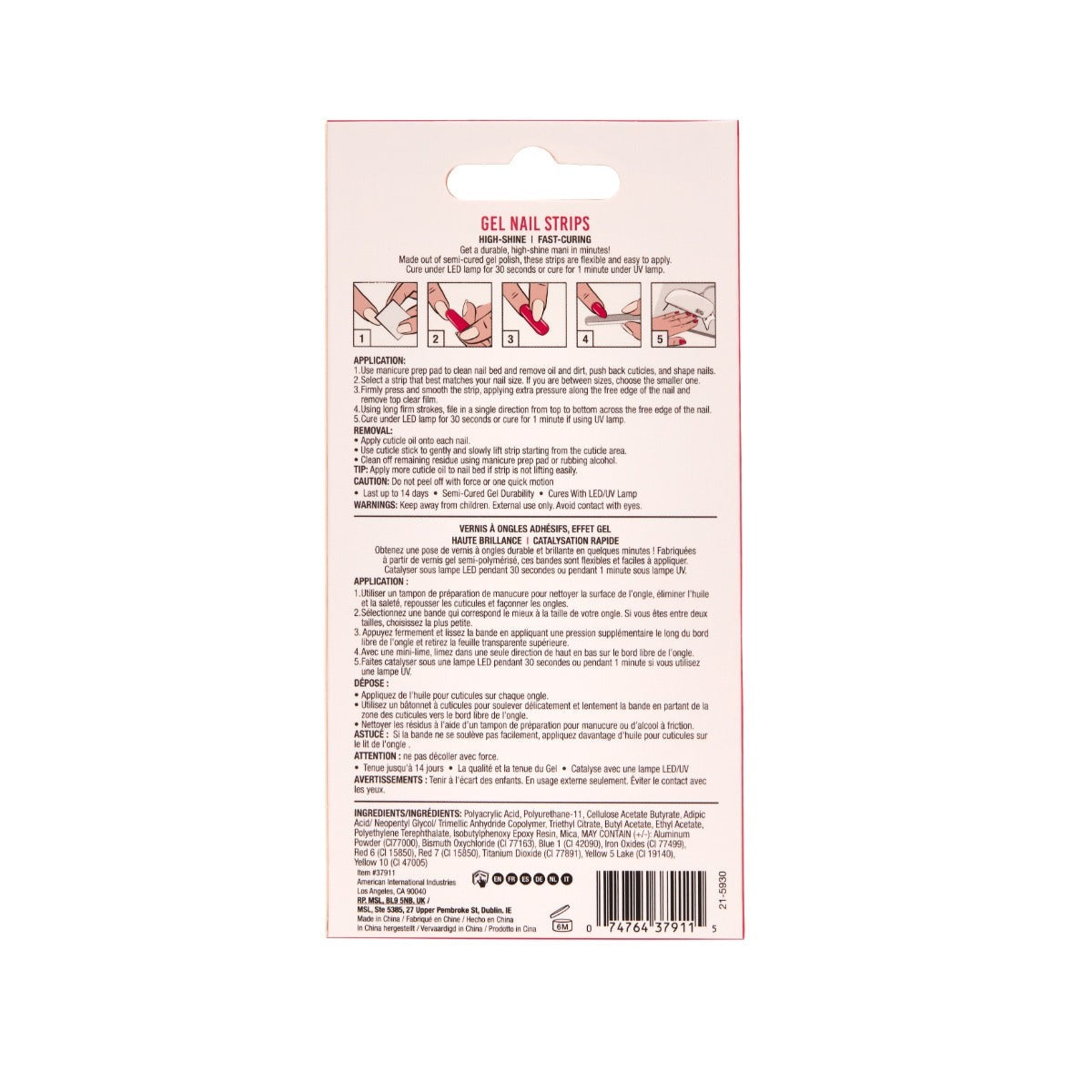 Nail Addict Gel Nail Strips - Rouge