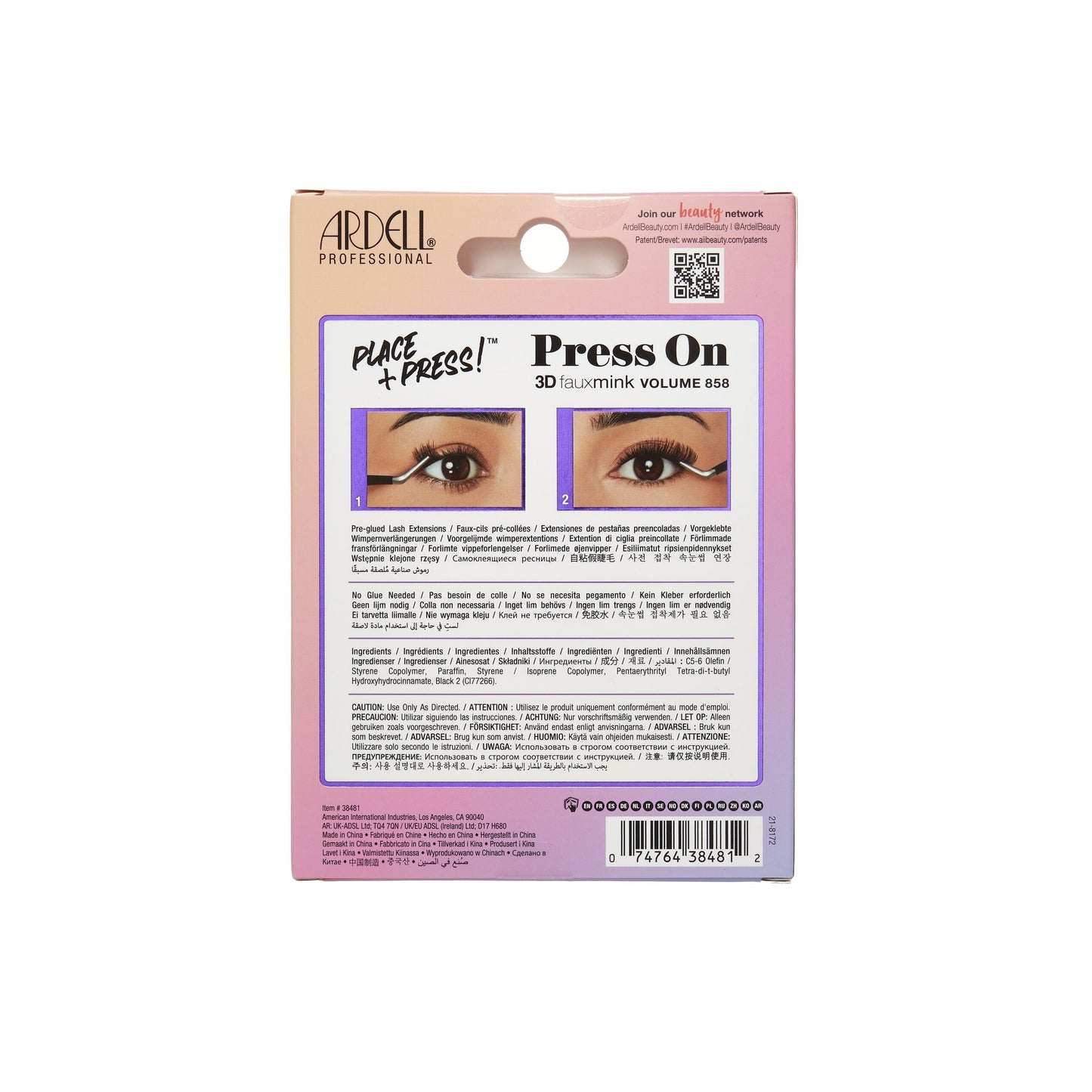 Press On Overlash 3D Fauxmink Volume 858