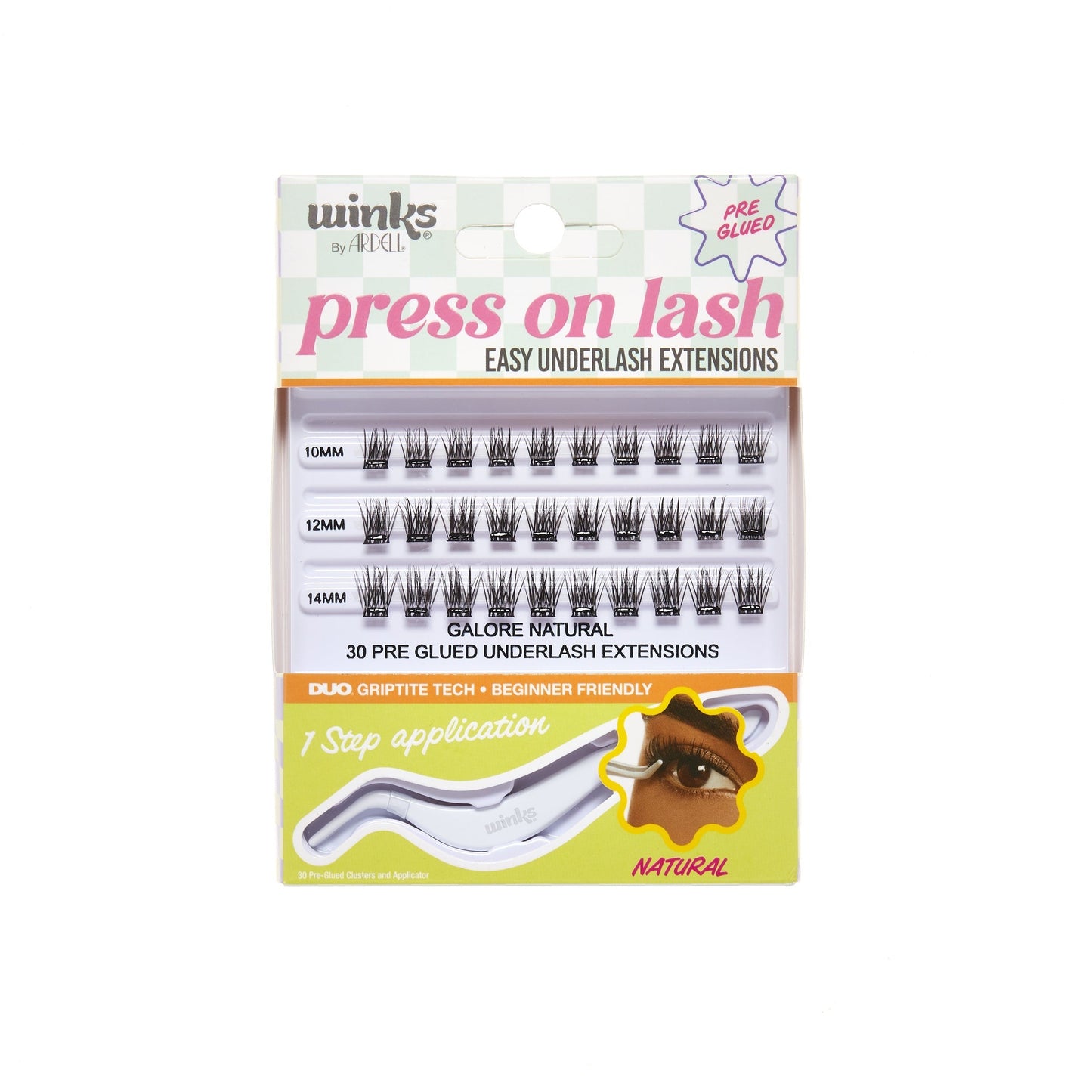 Winks Press On 30 pc Natural + Applicator