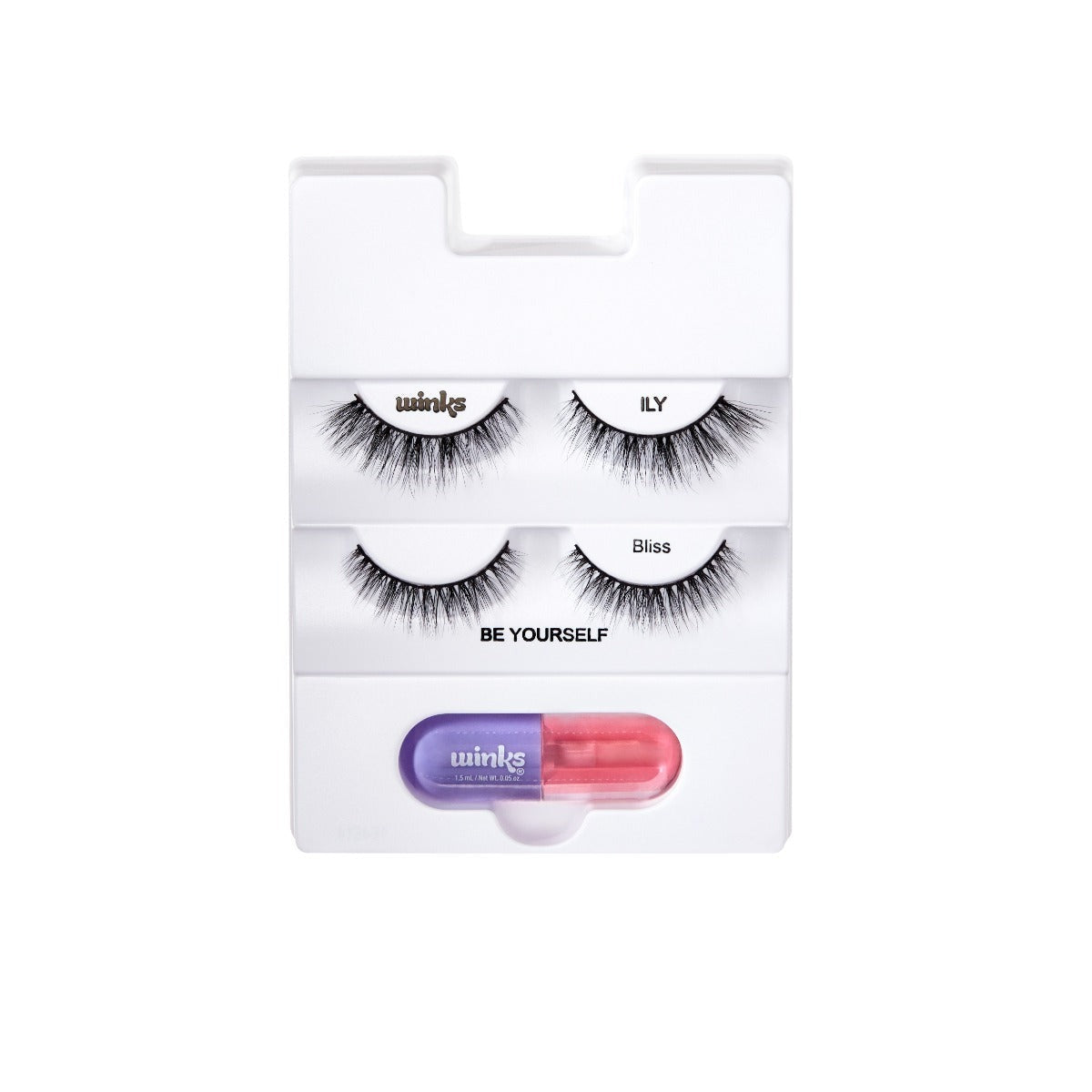 Winks Be Yourself Lashes & Lip Kit, ILY + Bliss