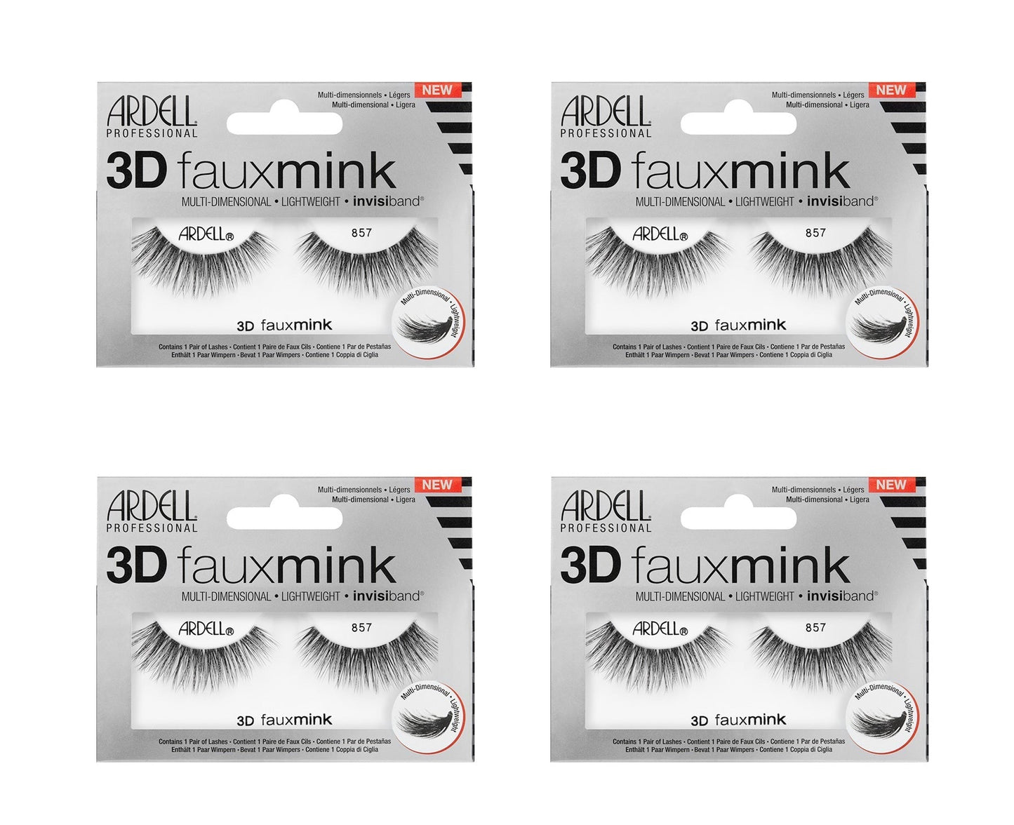 3D Faux Mink 857, 4-Pack