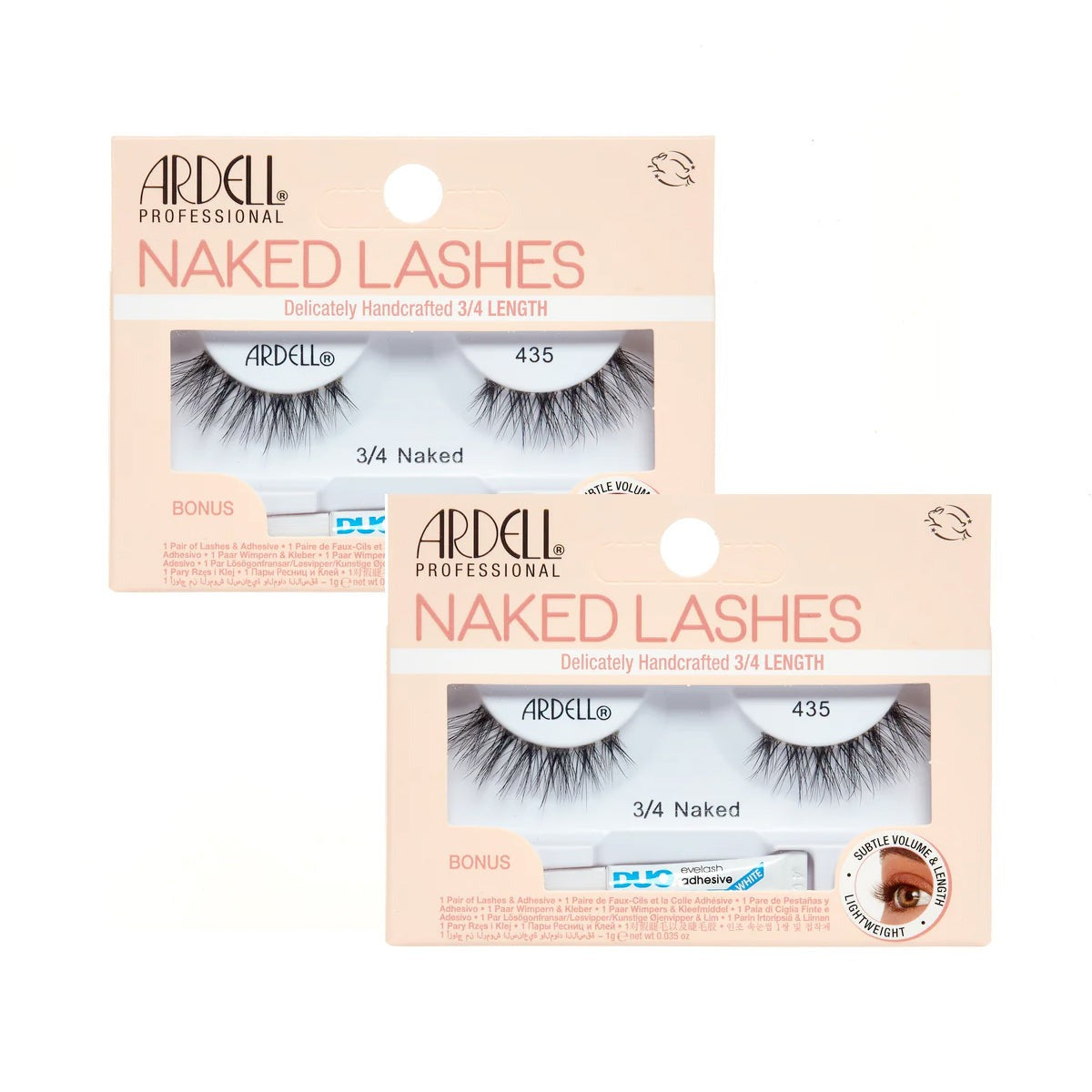 Naked Lash 3/4 Length 435 With Duo 1 Gram Glue, 2-Pack