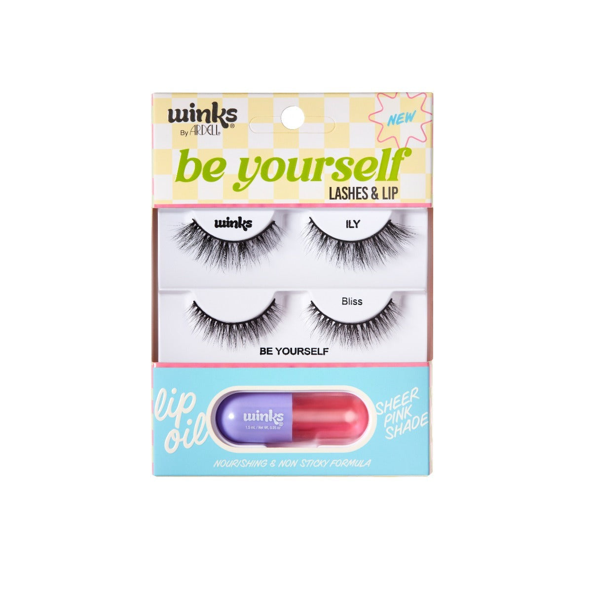 Winks Be Yourself Lashes & Lip Kit, ILY + Bliss