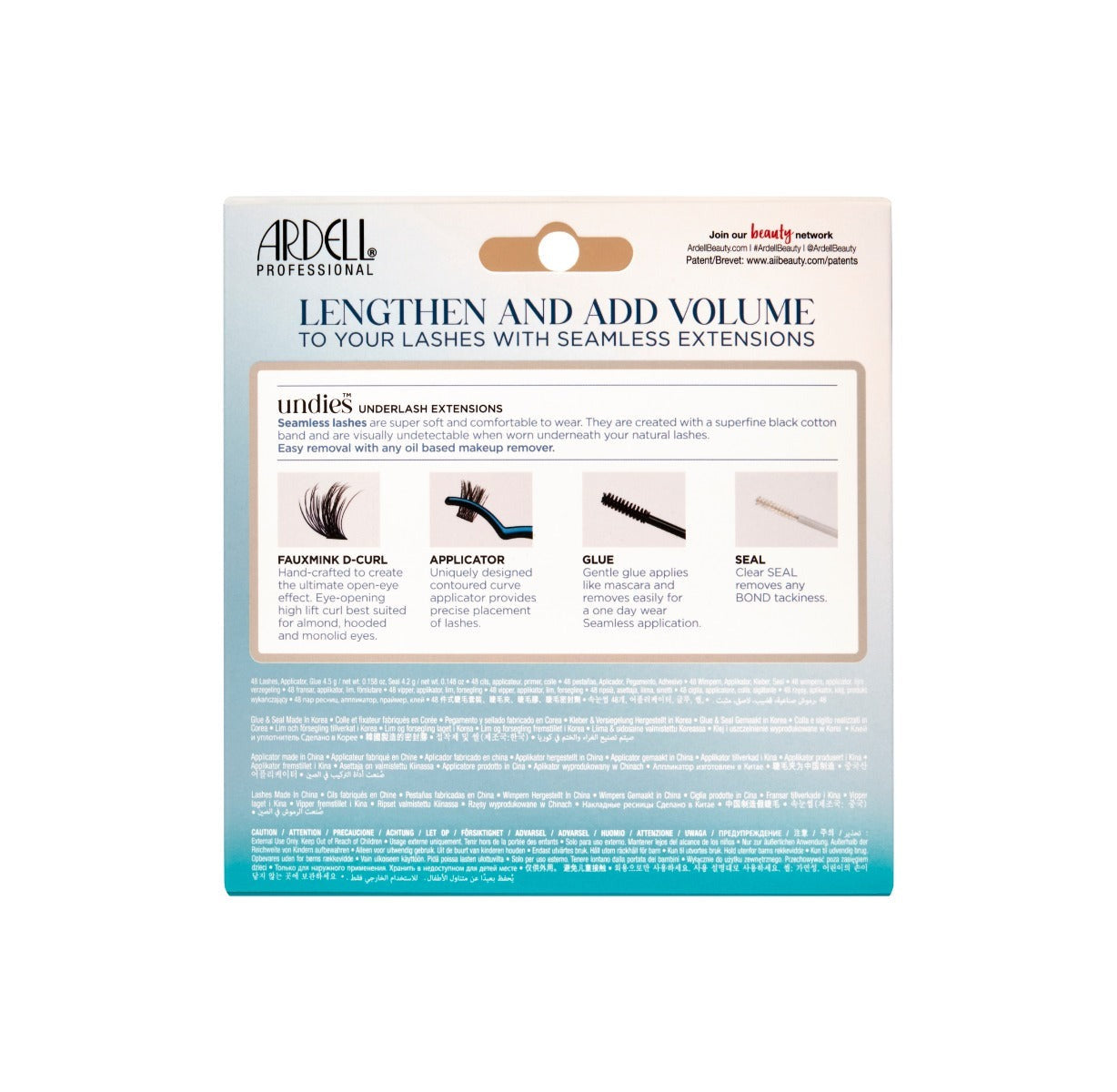 Seamless Underlash Extensions Faux Mink D Curl, 48-Count