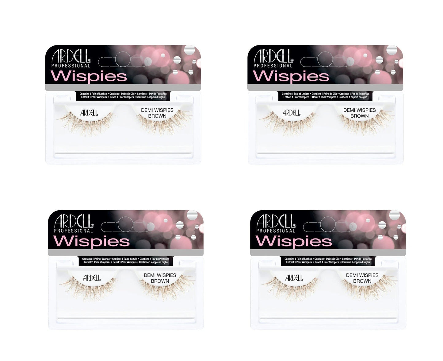 Demi Wispies - Brown, 4-Pack