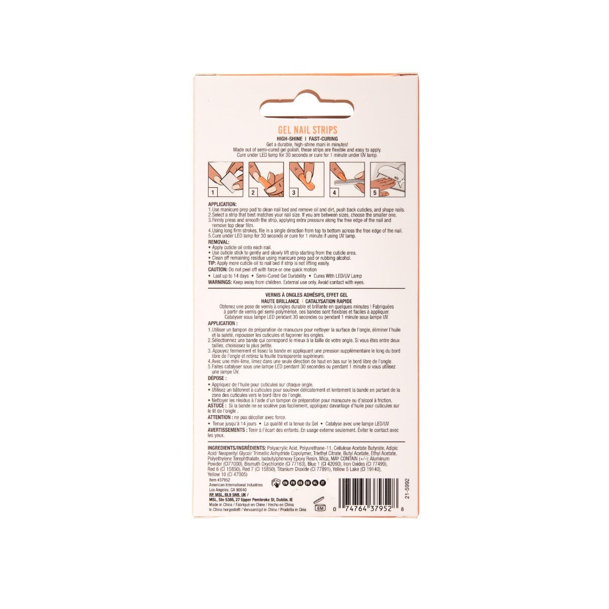 Nail Addict Gel Nail Strips - Golden Goddess