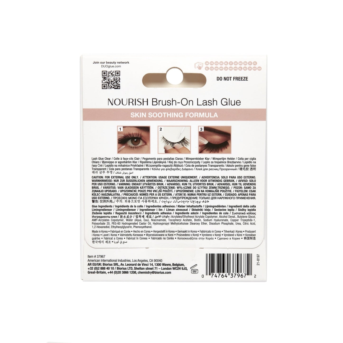 DUO Nourish Brush-On Lash Glue, Clear