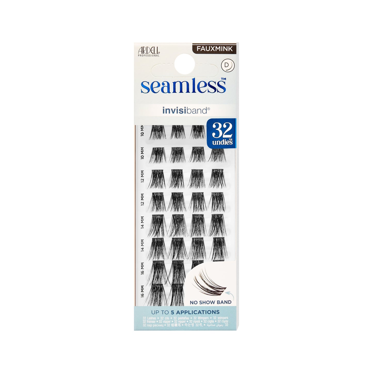 Seamless Underlash Fauxmink D Curl with Invisiband, 32-Count